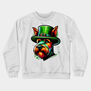 Irish Terrier Celebrates Saint Patrick's Day Crewneck Sweatshirt